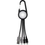 Custom Light Up 3-in-1 Carabiner Duo Charging Cable - 5