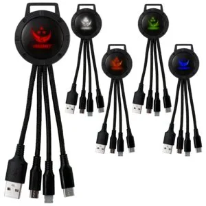 Custom Light Up Color Two Tone 3-in-1 Charging Cable