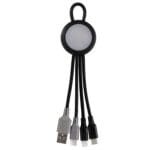 Custom Light Up Loop Dual Input 3-In-1 Charging Cable - 1