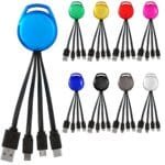 Custom Metallic Vivid 3-in-1 Charging Cable - 1