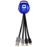 Custom Metallic Vivid Dual Input 3-in-1 Charging Cable - 4