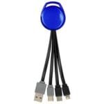 Custom Metallic Vivid Dual Input 3-in-1 Charging Cable - 5