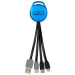 Custom Metallic Vivid Dual Input 3-in-1 Charging Cable - 6