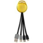 Custom Metallic Vivid Dual Input 3-in-1 Charging Cable - 9
