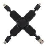 Custom "PLAY & CHARGE 2.0" 5-in-1 Cell Phone Charging Cable Spinner - 9