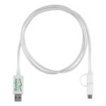 Custom "Payson" 3-in-1 LED Lighted Cell Phone Charging Cable w/Type C Adapter - 4