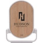 Custom Qi Certified Bamboo Phone Charger Stand - 2