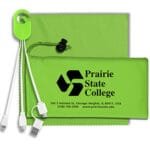 Custom "RECHARGE PACK" Mobile Tech Charging Cable Kit in Microfiber Cinch Pack - 2