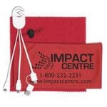 Custom "RECHARGE PACK" Mobile Tech Charging Cable Kit in Microfiber Cinch Pack - 6