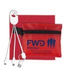 Custom "ReCharge Zip" Mobile Tech Charging Cables in Zipper Pouch - 9