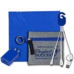 Microfiber & Charging Cables in Zipper Kit - 3