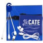 Custom "TechMesh Hang Pro" Mobile Tech Charging Cable Kit in Mesh Zipper Pouch - 1