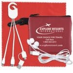 Custom "TechMesh Hang Pro" Mobile Tech Charging Cable Kit in Mesh Zipper Pouch - 2