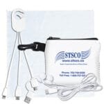 Custom "TechMesh Hang Pro" Mobile Tech Charging Cable Kit in Mesh Zipper Pouch - 3