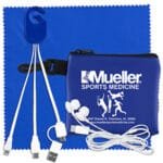 Custom "TechMesh Hang Pro" Mobile Tech Charging Cable Kit in Mesh Zipper Pouch - 4