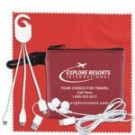 Custom "TechMesh Hang Pro" Mobile Tech Charging Cable Kit in Mesh Zipper Pouch - 5