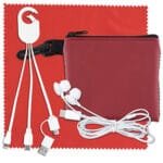 Custom "TechMesh Hang Pro" Mobile Tech Charging Cable Kit in Mesh Zipper Pouch - 9