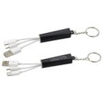 Custom Trey 3-in-1 Light-Up Charging Cable with Keychain - 2