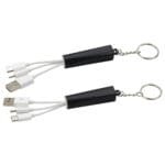 Custom Trey 3-in-1 Light-Up Charging Cable with Keychain - 3