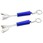 Custom Trey 3-in-1 Light-Up Charging Cable with Keychain - 5