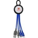 Custom Vivid Loop Dual Input 3-in-1 Colorful Charging Cable - 5