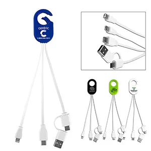 Custom "WEBER" 5-in-1 Cell Phone Charging Cable with Carabiner Clip