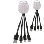 Custom White Wood Vivid 3-in-1 Charging Cable - 1
