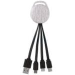 Custom White Wood Vivid 3-in-1 Charging Cable - 3