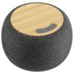 Custom Wireless Charging Garm Fabric & Bamboo Bluetooth Speaker - 5