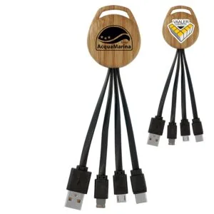 Custom Wood Vivid 3-in-1 Charging Cable