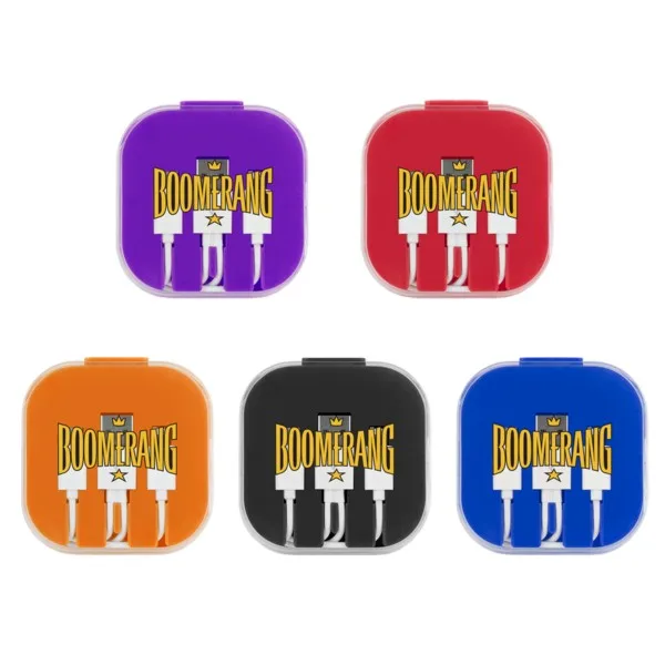 Custom 3 Piece Charging Cable Set with Phone Holder