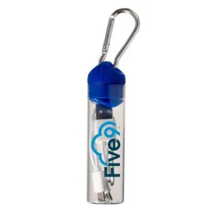 Custom 3-in-1 Charger Cable in Carabiner Storage Tube