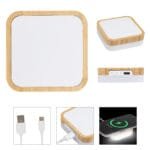 Custom Bamboo Wireless Charger Night Light - 1