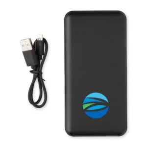 Custom High Density 10.000 mAh Pocket Powerbank - Black