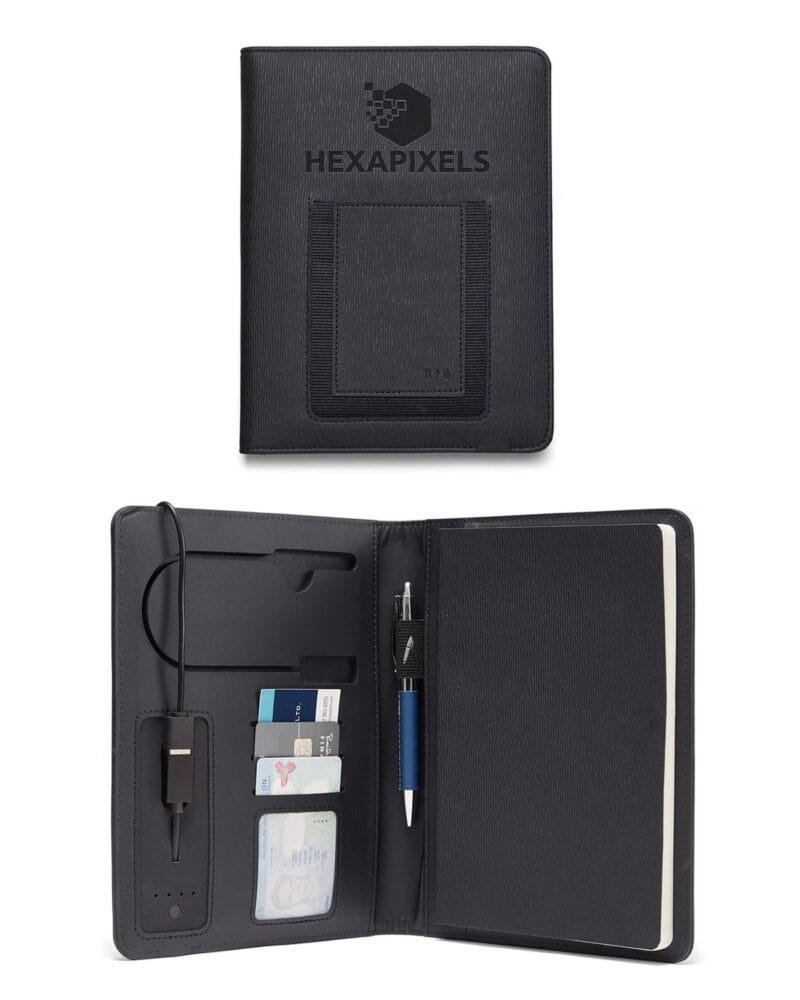 Custom Roma 6"x8" Wireless Power Charger Refillable Journal