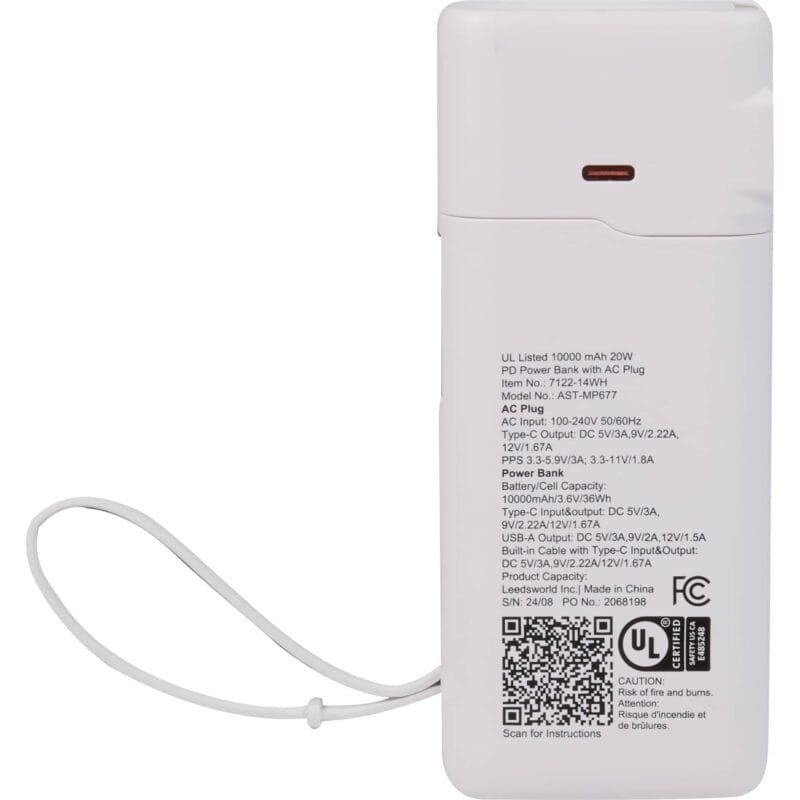 000 mAh 20W PD Power Bank with AC Plug - 2