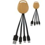 Custom Bamboo Pattern Vivid 3-in-1 Charging Cable - 1
