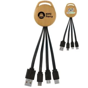 Custom Bamboo Pattern Vivid 3-in-1 Charging Cable