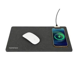 Custom Eden Wireless Charging Mouse Pad - Charcoal Heather