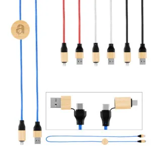 Custom 3' 60w Bamboo & Rpet Fast Charging Cable