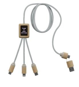 Custom SCX Innovative Design™ 5-in-1 Bamboo Charging Cable 2A