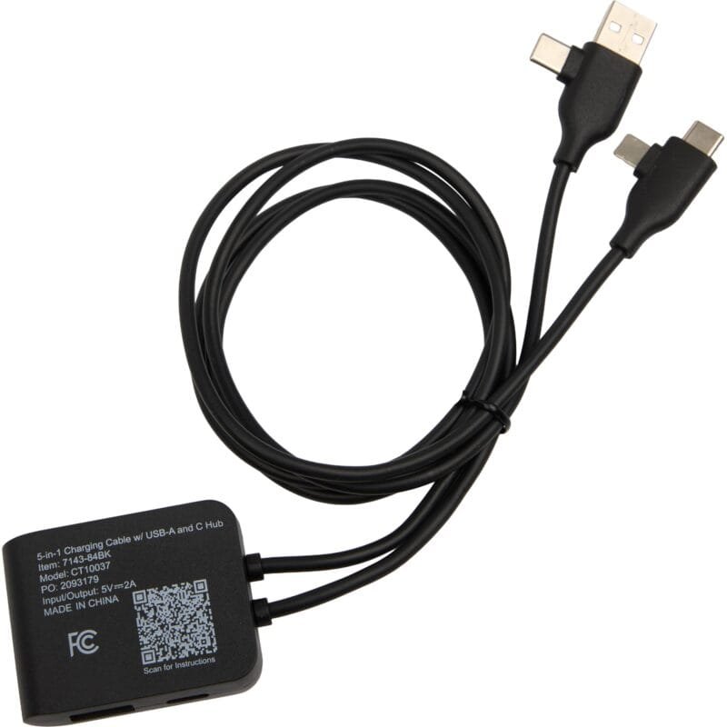 Custom 5-IN-1 Charging Cable with USB-A/C Hub - 3