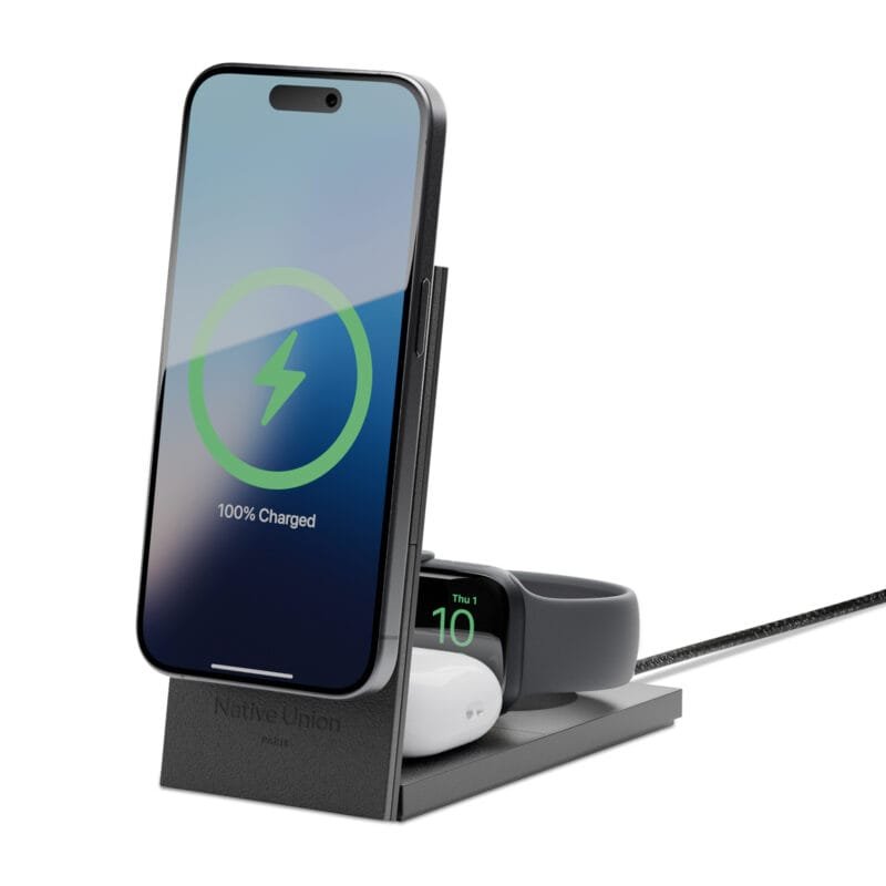 Custom Native Union Rise 3-IN-1 Qi2 Wireless Charger - Black - 2