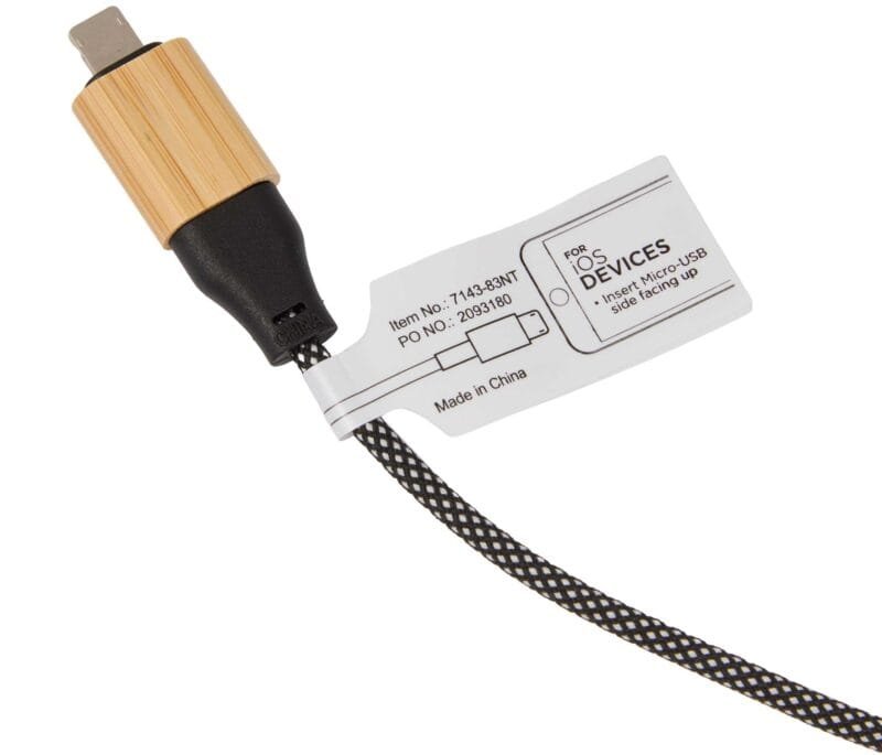 Custom FSC® 100% Bamboo 5-in-1 100W Laptop Charging Cable - 3