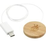 Custom FSC® 100% Bamboo MagClick™ Fast Wireless Charging Pad - 2