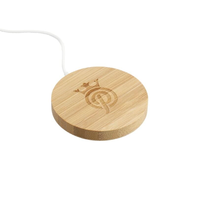 Custom FSC® 100% Bamboo MagClick™ Fast Wireless Charging Pad - 4