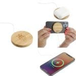 Custom FSC® 100% Bamboo MagClick™ Fast Wireless Charging Pad - 5