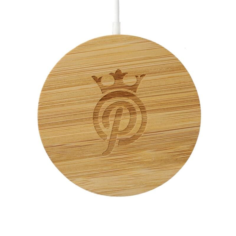 Custom FSC® 100% Bamboo MagClick™ Fast Wireless Charging Pad