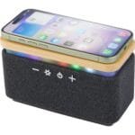 Custom Boost Fabric and Bamboo Wireless Charging Speaker - 4