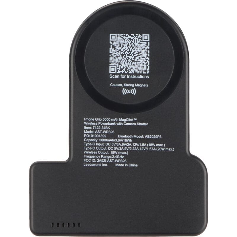 Custom Phone Grip 5000 mAh MagClick™ Powerbank and Shutte - 4